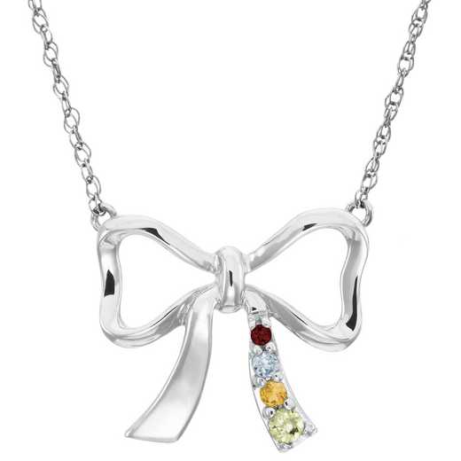 Women’s Ribbon Pendant with 1-4 Stones and Engraving